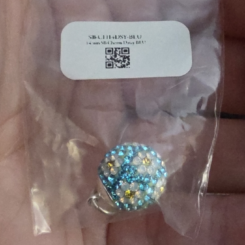 Elegant Blue and Yellow Crystal Hair Charm